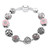 Pink Cherry Flower Heart Charms pan Bracelets For Women Pink Cherry Flower Heart Charms pan Bracelets For Women