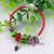 Silver Plated Charm Red Leather Bracelet For Women Silver Color