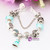 Crystal Beads Princess dress charm Bracelets Bangles Silver Plated