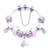 Pink Bead Animal Best Friend Charm Bracelet with Safety Chain for Women