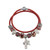 Flower Charm Crystal Beads Leather Bracelet For Women Fashion