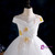 2017 White Cap Sleeve Tulle Beading Flower Girl Dress