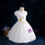 2017 White Cap Sleeve Tulle Beading Flower Girl Dress