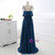 A-Line Sleeveless Open Back Sweep Train Formal Evening Dress