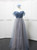 Off The Shoulder Grey Tulle Bridesmaid Dess