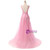 In Stock:Ship in 48 hours V Neck Tulle Dark Pink Evening Dress