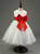 In Stock:Ship in 48 hours Red Flower Bow Girl Dress