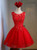 In Stock:Ship in 48 hours Red Knee Length Dress