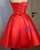 In Stock:Ship in 48 hours Red Satin Strapless Dress
