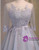 Gray 3/4 Sleeve Lace Homecoming Dress