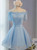 Blue Off The Shoulder Homecoming Dress