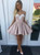Pink High Low Sweetheart Neck Satin Short Prom Dress