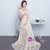 In Stock:Ship in 48 hours Beige Long Lace Evening Dress Floor-length