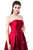 In Stock:Ship in 48 hours Strapless Sleeveless Wine Red Slim Long Prom Dress