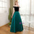 In Stock:Ship in 48 hours Boat Neck Velvet Satin Long Prom