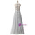 Gray Lace Beading Scoop Sleeveless Bridesmaid Dress
