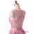 Pink Lace Short Beaded Homecoming Dress