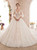 V-neck Ball Gown Backless Short Sleeve Luxury Haute Couture Wedding Dresses