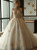 Luxurious Long Trailing Flower Ball Gown Wedding Dress