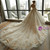 Luxurious Long Trailing Flower Ball Gown Wedding Dress