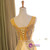 In Stock:Ship in 48 hours Gold Tulle Appliques Bridesmaid Dress