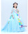 Ball Gown Blue Tulle Flower Long Sleeve Flower Girl Dress