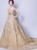 In Stock:Ship in 48 hours Gold Tulle Bling Bling Off The Shoulder Prom Dress