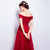 In Stock:Ship in 48 hours Red Off The Shoulder Tulle Appliques Prom Dress