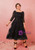 Plus Size 4/3 Sleeve Black Lace Tea Length Prom Dress