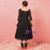 Plus Size 4/3 Sleeve Black Lace Tea Length Prom Dress
