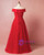 Plus Size Red Tulle Off The Shoulder Prom Dress