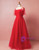Plus Size Red Tulle Backless Prom Dress
