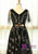 Plus Size Black Tulle Print Star V-neck Prom Dress