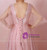 Plus Size Pink Tulle V-neck Backless Prom Dress