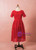 Plus Size Tea Length Red Lace Short Sleeve Prom Dress