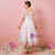 Plus Size White Tulle V-neck Tea Length Wedding Dress