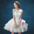 In Stock:Ship in 48 hours Organza Knee Length Wedding Dress