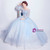 In Stock:Ship in 48 hours Ball Gown Blue Tulle Long Sleeve Wedding Dress