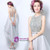 In Stock:Ship in 48 hours Hi Lo Gray Tulle Beading Sequins Prom Dress