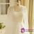 Plus Size White Lace Tulle Long Sleeve Beading Wedding Dress