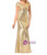 In Stock:Ship in 48 hours Mermaid Gold Sequins Backless Prom Dress