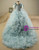 In Stock:Ship in 48 hours Blue Tulle Bow Sequins Flower Girl Dress