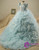 Blue Ball Gown Tulle Bow Sequins Flower Girl Dress