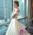 Fashion Ball Gown Off The Shoulder White Tulle Wedding Dress