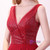 In Stock:Ship in 48 hours Red Deep V-neck Backless Prom Dress