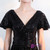 In Stock:Ship in 48 hours Black Sequins Deep V-neck Prom Dress