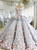 Haute Couture Ball Gown Blue Appliques Wedding Dress
