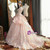 Haute Couture Pink Ball Gown Tulle Appliques Wedding Dress
