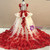 Ball Gown Champagne Tulle Red Appliques Flower Girl Dress