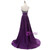 In Stock:Ship in 48 hours Purple Satin Beading Sweetheart Prom Dress